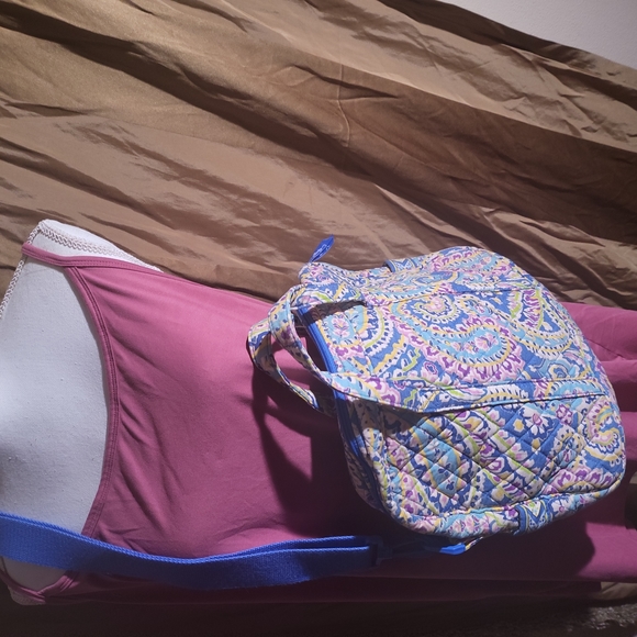 Vera Bradley Tote Bag or Crossbody Bag, Size: Large Blue Multi-Colored - Picture 4 of 16